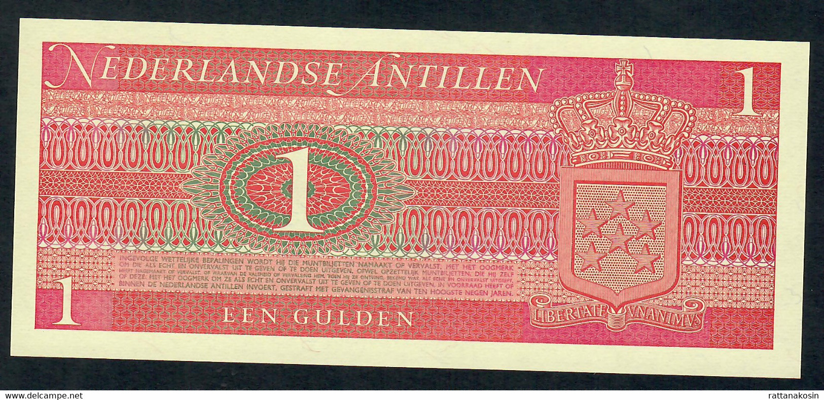 NETHERLANDS ANTILLES  P20  1 GULDEN 1970 Signature 3  UNC. - Antilles Néerlandaises (...-1986)