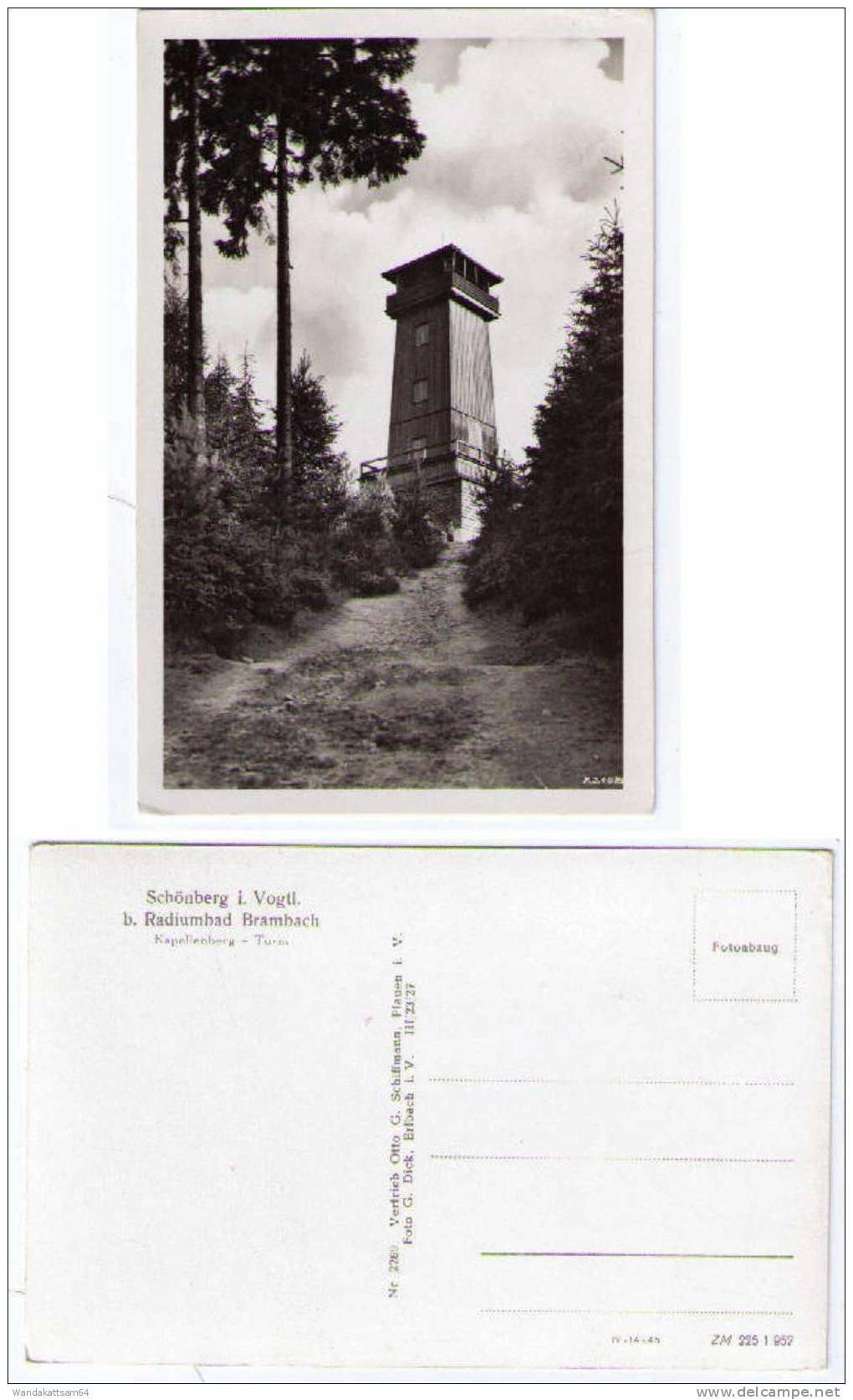 AK Schönberg I. Vogtl. B. Radiumbad Brambach Kapellenberg - Turm - Bad Brambach