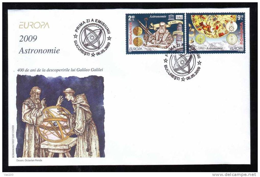 Romania 2009 Astronomy, EUROPA CEPT 1 Cover FDC. - FDC