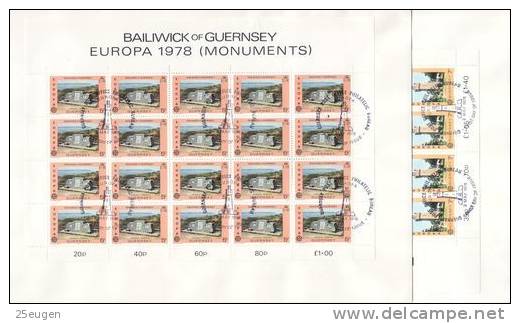 GUERNSEY 1978 EUROPA CEPT  MS FDC - 1978