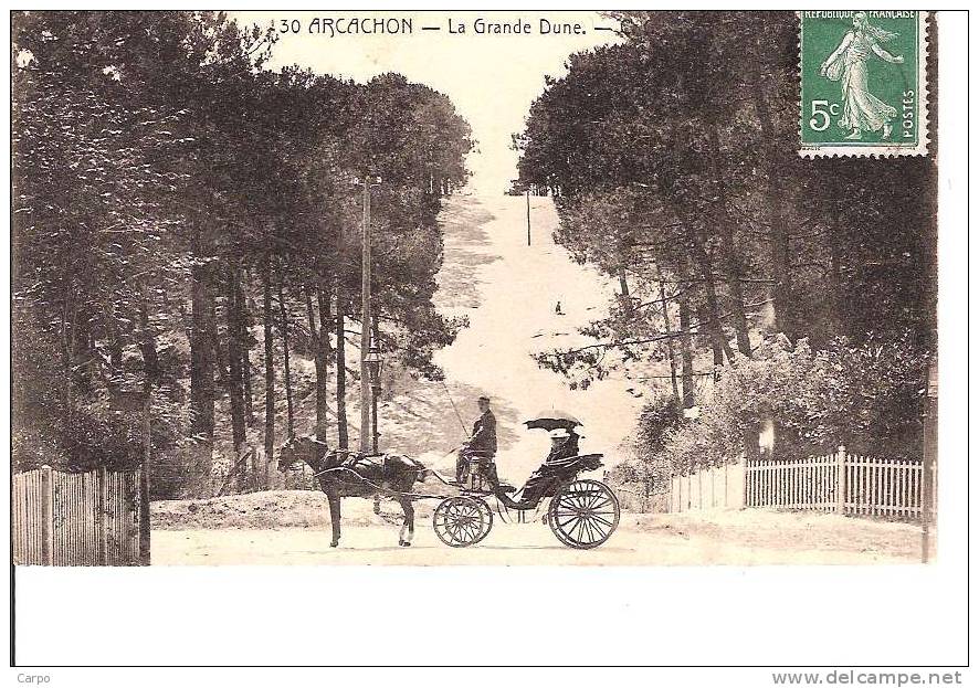 ARCACHON. - La Grande Dune.(Attelage) - Arcachon