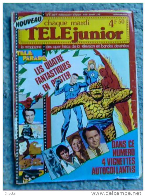 TELE JUNIOR N°4 1980 Couverture Les 4 Fantastiques Star Wars + Pub Big Jim Corvette + Article Nelson Piquet - Samedi Jeunesse