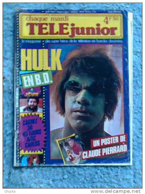 TELE JUNIOR N°18 1980 Couverture Hulk  Avec Le Poster De Claude Pierrard Et Isidore - Samedi Jeunesse