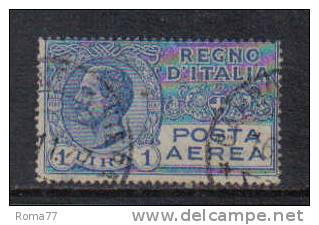 3RG996 - REGNO 1926 ,  Posta Aerea 1 Lira N. 4  Usato - Poste Aérienne