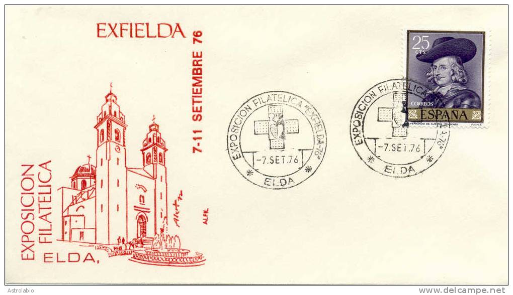 1976 " Expo. Fila. Elda " Obliteration Alicante - Franking Machines (EMA)