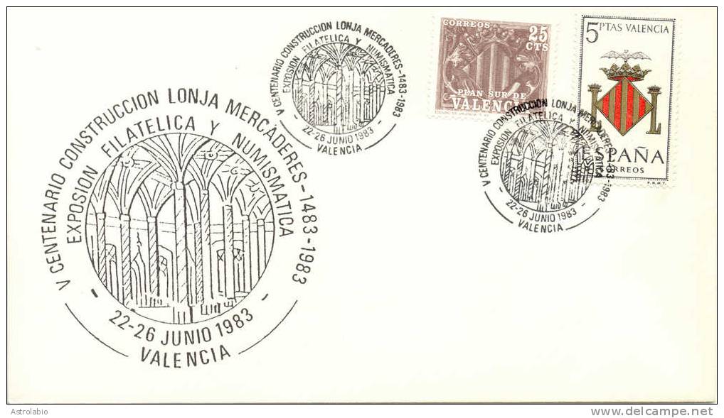 1983 " Lonja Mercaderes " Obliteration Valencia - Franking Machines (EMA)