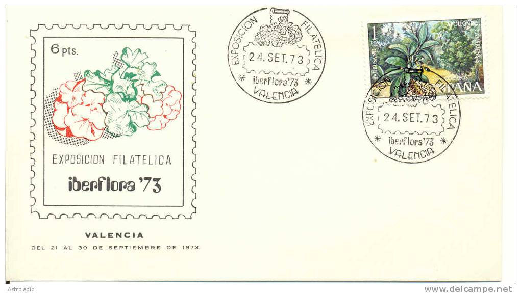 1973 " Iberflora'73 " Obliteration Valencia - Franking Machines (EMA)