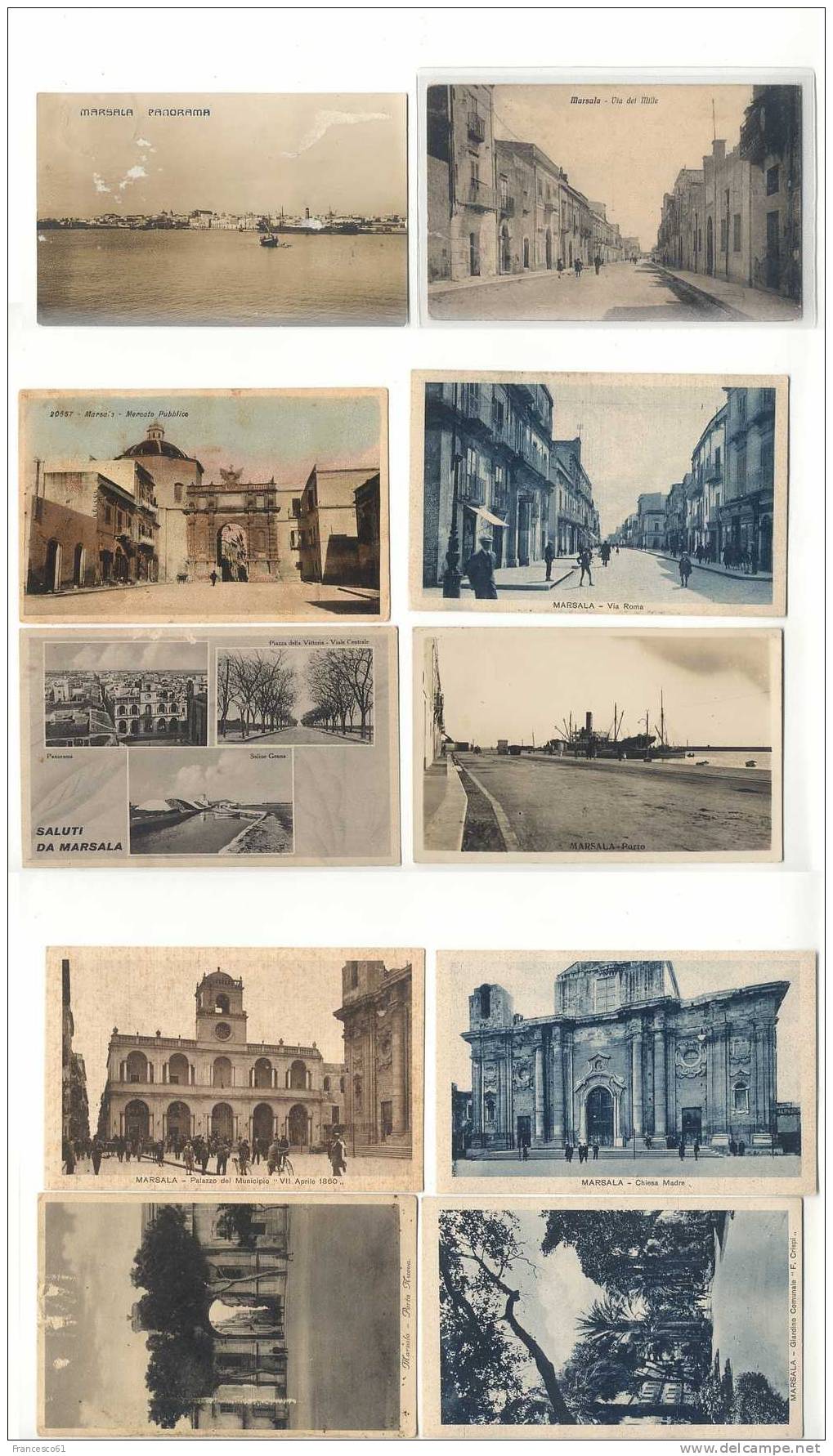 Sicilia MARSALA Trapani 10 Cartoline Formato Piccolo - 6 Viaggiate - Bel Lotto - Marsala