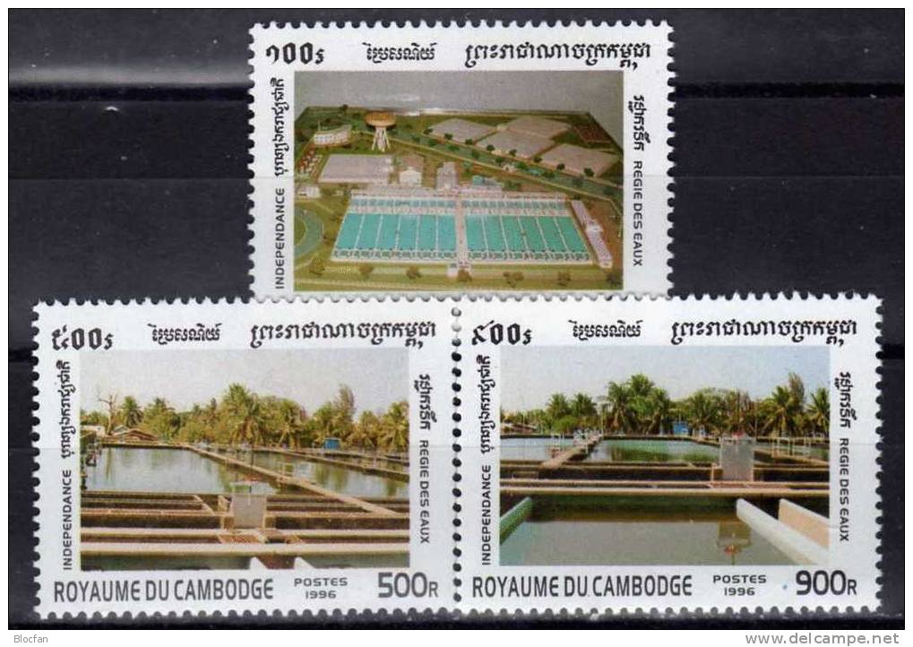 Projekte Der Wasser - Wirtschaft In Kambodscha 1667/9 Plus ZD-Paar ** 15€ - Thermalisme