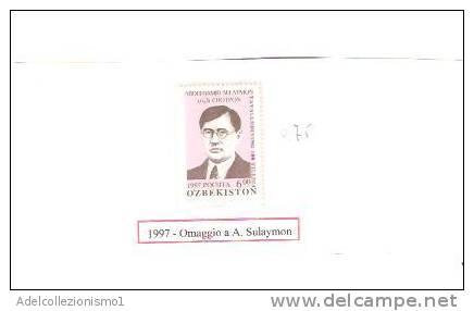 25344)foglio Uzbekistan Con 6,00 Omaggio A A.sulaymon - Usbekistan
