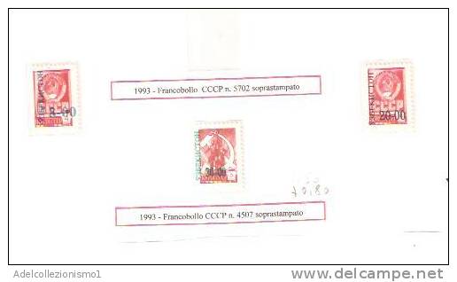 25348)foglio Uzbekistan 1993 Cccp Sovrastampato Con 8-00 + 20-00 + 30-00 - Aserbaidschan