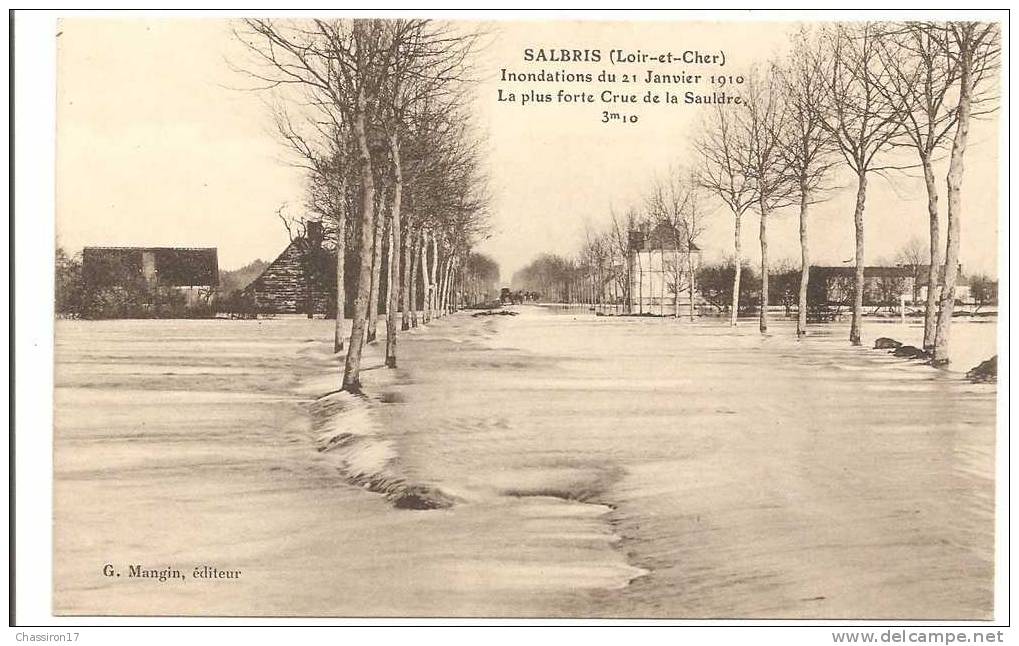 41 - SALBRIS  -  Inondations Du 21 Janvier 1910 - La Plus Forte Crue De La Sauldre, 3 M 10 - Salbris