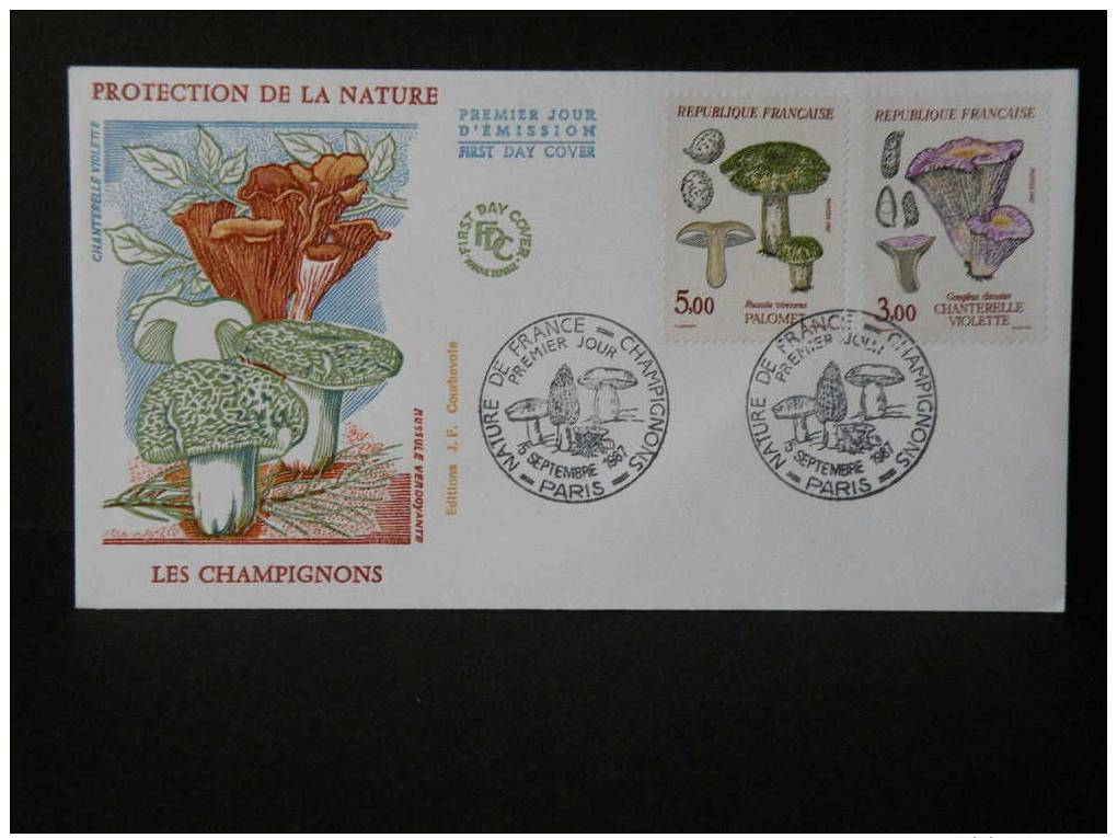 Protection De La Nature De France Les Champignons ( Paris ) .5.9.1987  FDC - 1980-1989