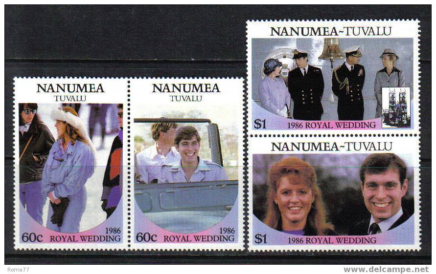 CI1362c - NANUMEA TUVALU , Serie Royal Wedding 1986  *** - Tuvalu