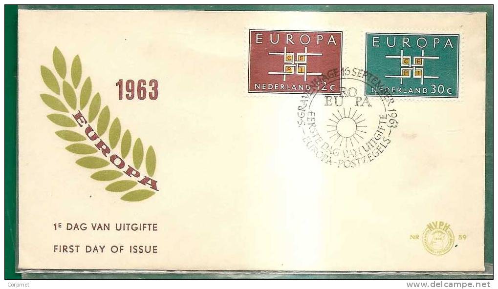 EUROPA-CEPT - 1963 NEDERLAND FDC - Yvert # 780-781 - 1963