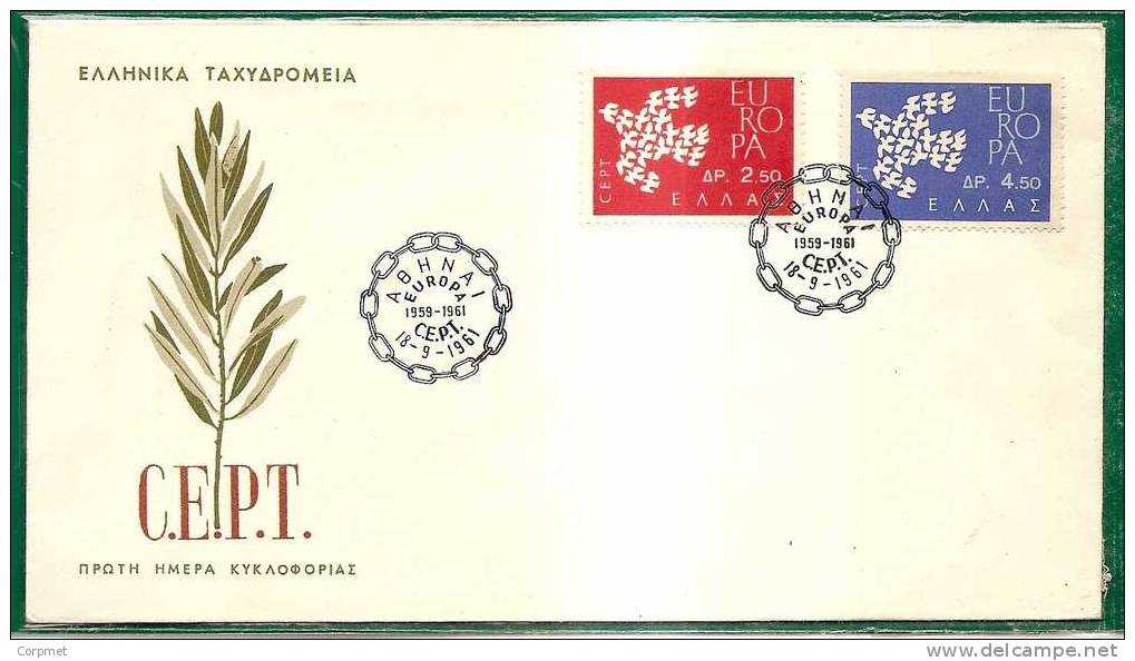 EUROPA-CEPT - 1963 GRÉCE  FDC - Yvert # 753-754 - 1961