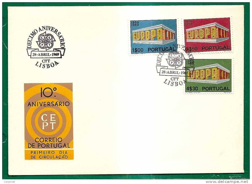 EUROPA-CEPT - 1969 PORTUGAL  FDC - Yvert # 1051/1053 - 1969
