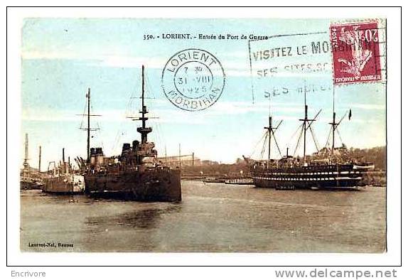 Cpa LORIENT Entree Du Port De Guerre - Bateau De Guerre - 350 Laurent Nel - Guerra