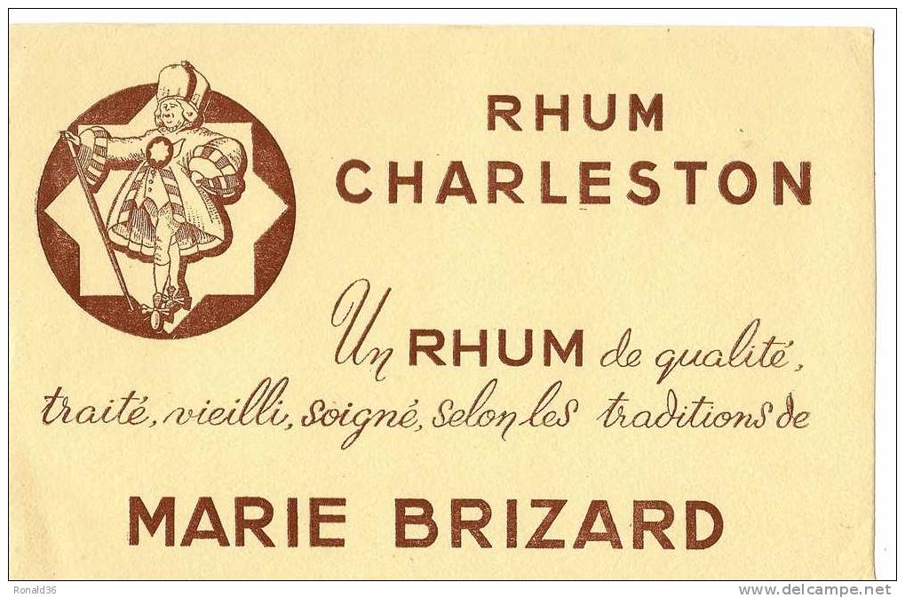 Buvard Alcool: Pub  RHUM CHARLESTON ; MARIE BRIZARD Vieilli Selon Les Traditions ( Illustré  ) Majorette - Liquore & Birra