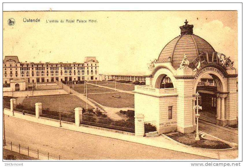 C 360 5-OSTENDE -Belgique -l'entrée Du Royal Palace Hotel -  Belle CPA - - Oostende