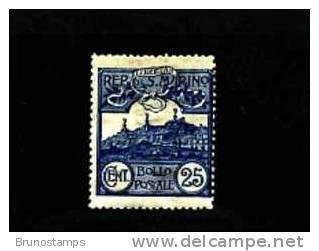 SAN MARINO - 1903  VIEWS  25 C. BLUE  MINT - Neufs