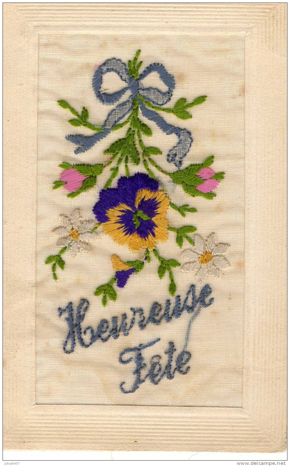 HEUREUSE FETE Fantaisie Brodée Fleurs - Embroidered