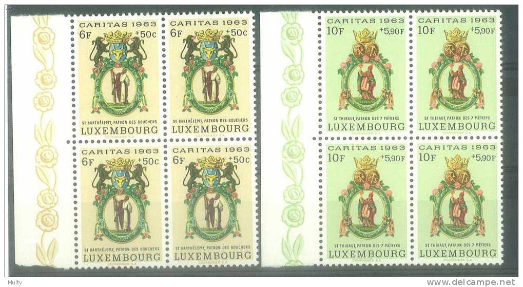 Luxemburg Y/T 638 / 643 (**) In Blok Van 4. - Unused Stamps