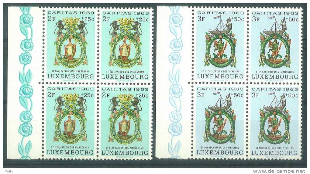 Luxemburg Y/T 638 / 643 (**) In Blok Van 4. - Unused Stamps