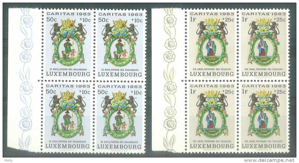 Luxemburg Y/T 638 / 643 (**) In Blok Van 4. - Unused Stamps