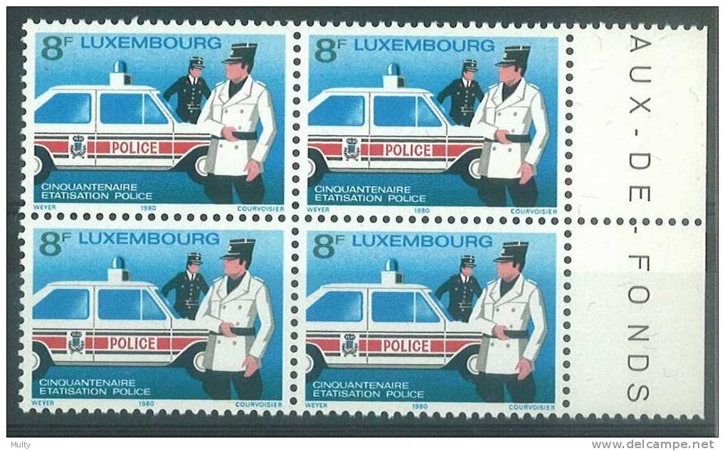 Luxemburg Y/T 967 (**) In Blok Van 4. - Unused Stamps