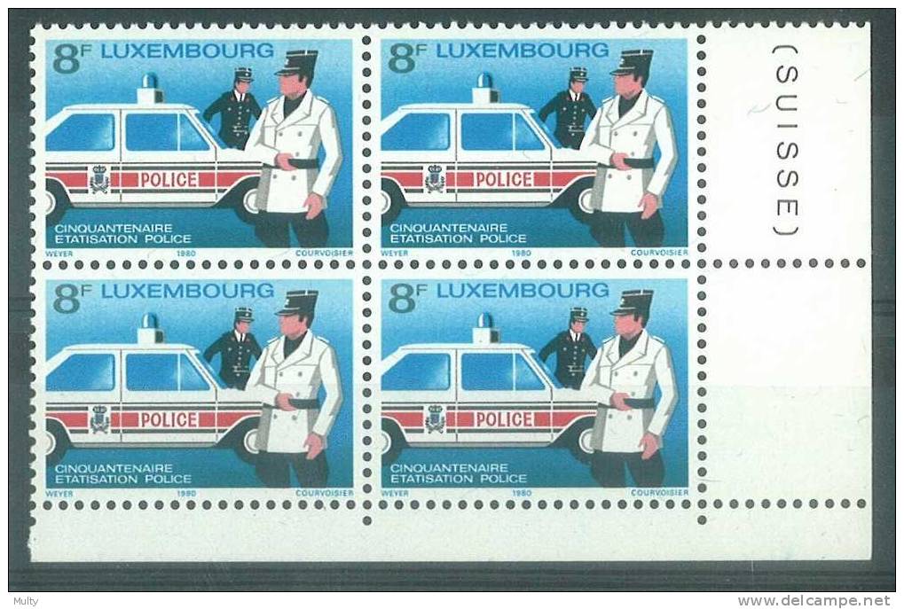 Luxemburg Y/T 967 (**) In Blok Van 4. - Unused Stamps