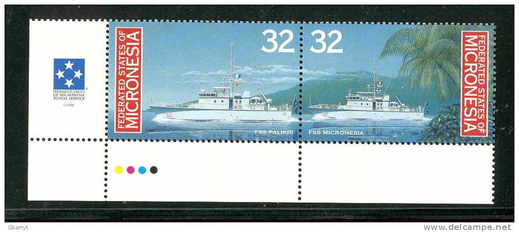 Micronesia Scott  244a MNH VF Complete  Lower Left Corner Horizontal Pair. Patrol Boats - Micronesië