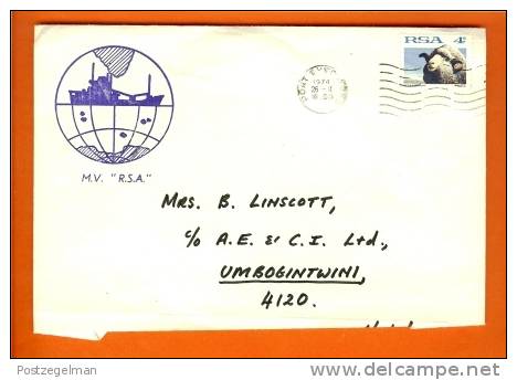 SOUTH AFRICA 1974 Self Made Enveloppe With Address M.V.RSA - Brieven En Documenten