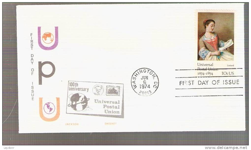 FDC United States - 100th Anniversary Universal Postal Union - Liotard - 1971-1980