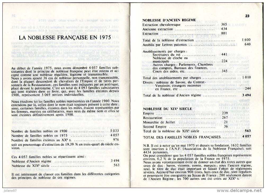 DICTIONNAIRE DE LA NOBLESSE FRANCAISE   -   SEREVILLE/SAINT SIMON