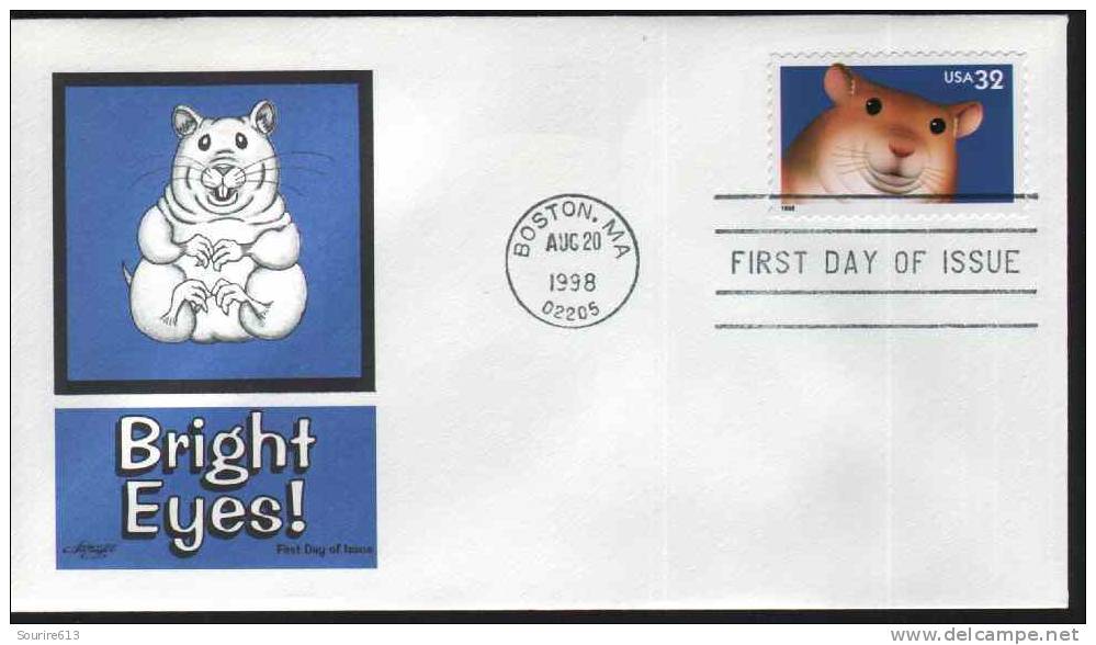 Fdc Usa 1998 Mammifères Rongeurs Hamster - Roedores