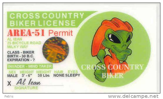 UFO - Cross Country Biker License - Souvenir Area 51 - Obj. 'Souvenir De'