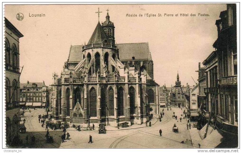 Oude Postkaart Leuven "Abside De L'Eglise St Pierre Et Hôtel Des Postes" (Feldpost) (pk221) - Leuven