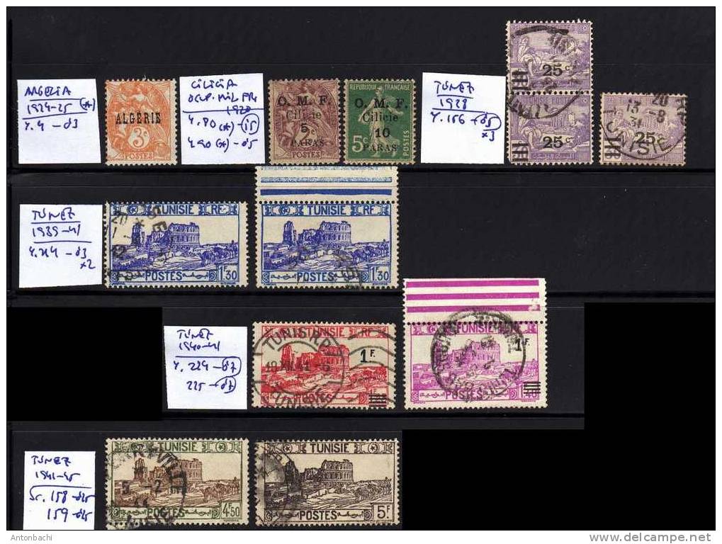 COLONIES FRANÇAISES - 1920-1945 - ALGERIE, TUNISIE, CILICIE - Collections