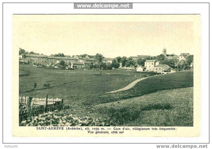 SAINT-AGREVE - Cure D´Air, Villégiature Très Fréquentée. Vue Générale Côté Est. - Saint Agrève