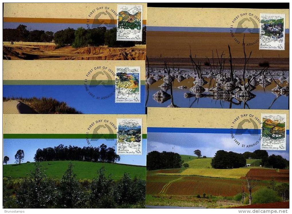 AUSTRALIA - 1992  LAND CARE  FIVE  MAXIMUM CARDS - Cartes-Maximum (CM)