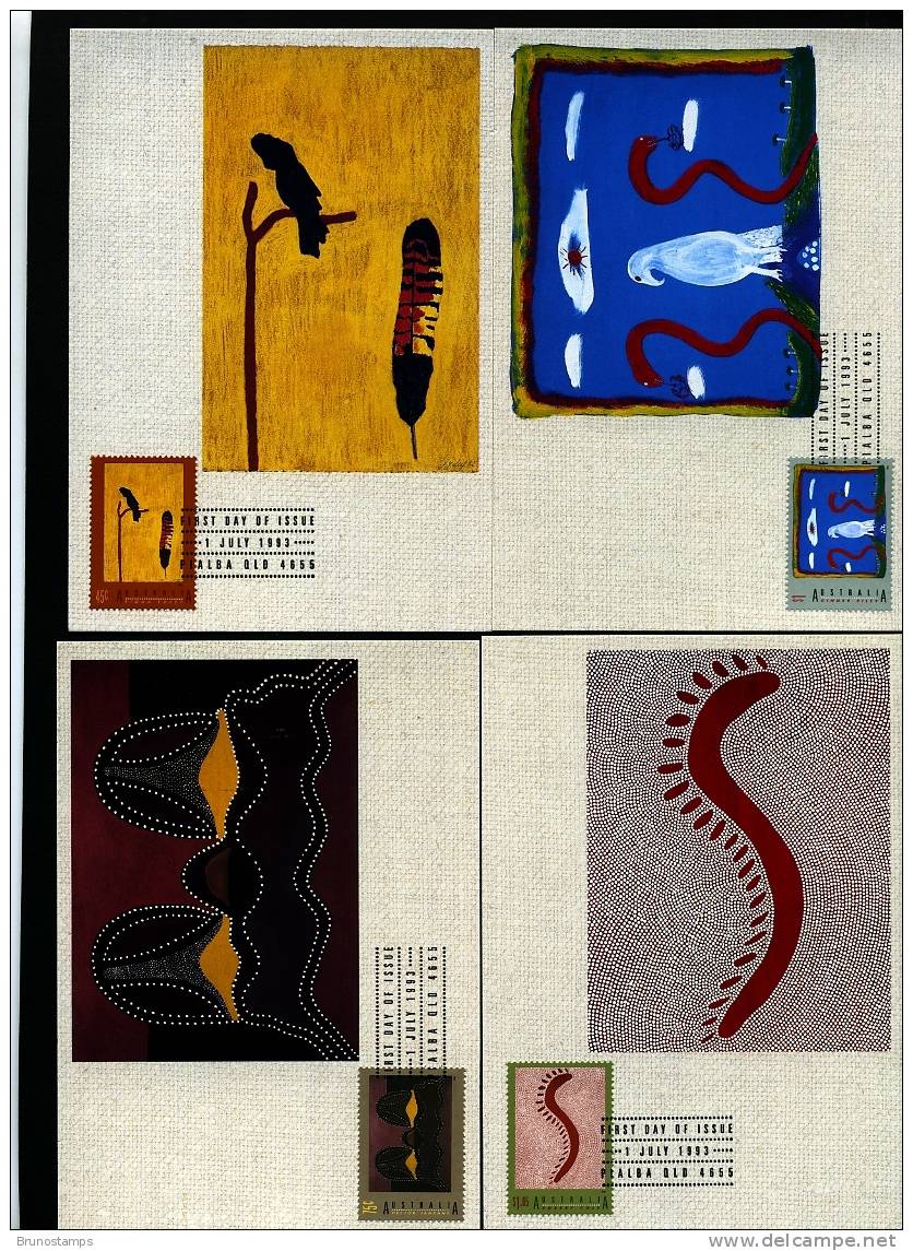 AUSTRALIA - 1993  ABORIGINAL AUSTRALIA  FOUR  MAXIMUM CARDS - Maximumkaarten