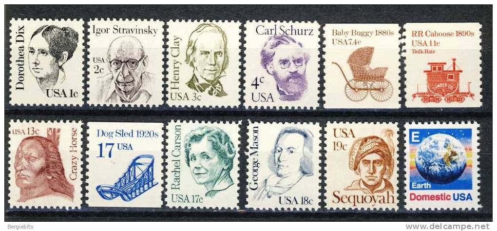 12  United States  MNH Definitives E Postage And Transportation Coils - Coils & Coil Singles