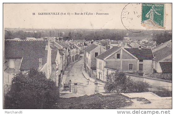 YVELINES.SARTROUVILLE.RUE DE L EGLISE PANORAMA - Sartrouville