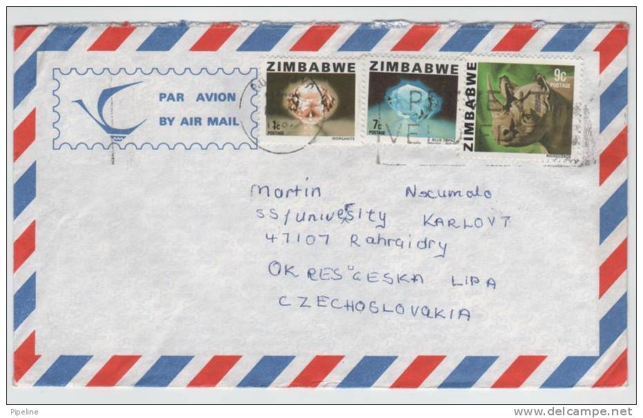 Zimbabwe Air Mail Cover Sent To Czechoslovakia - Zimbabwe (1980-...)