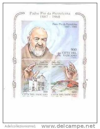 24453)foglio Padre Pio Da Petralcina Con 900 , 600 , 300 - Collections