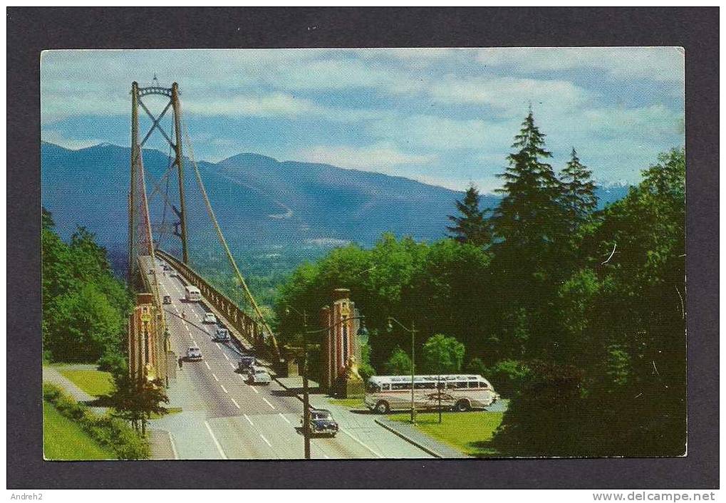 VANCOUVER B.C. -  CANADA - ENTRANCE TO LION´S GATE BRIDGE - - ANIMITED -OLD CARS AND BUS - Vancouver