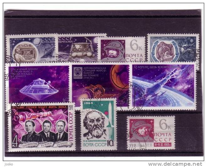 SPACE  - Used Stamps Lot 2  ( Russia - Ex CCCP )  Espace Cosmos Universe Univers Weltall Universum Universo Spazio - Europe