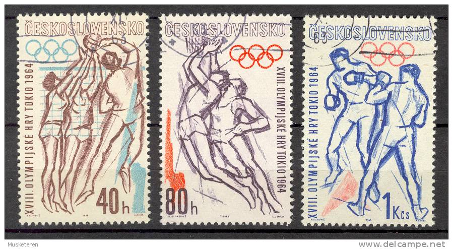 Czechoslovakia 1964 Mi. 1433, 1435-36 Olympic Games Olympische Sommerspiele Tokyo 1964 - Summer 1964: Tokyo