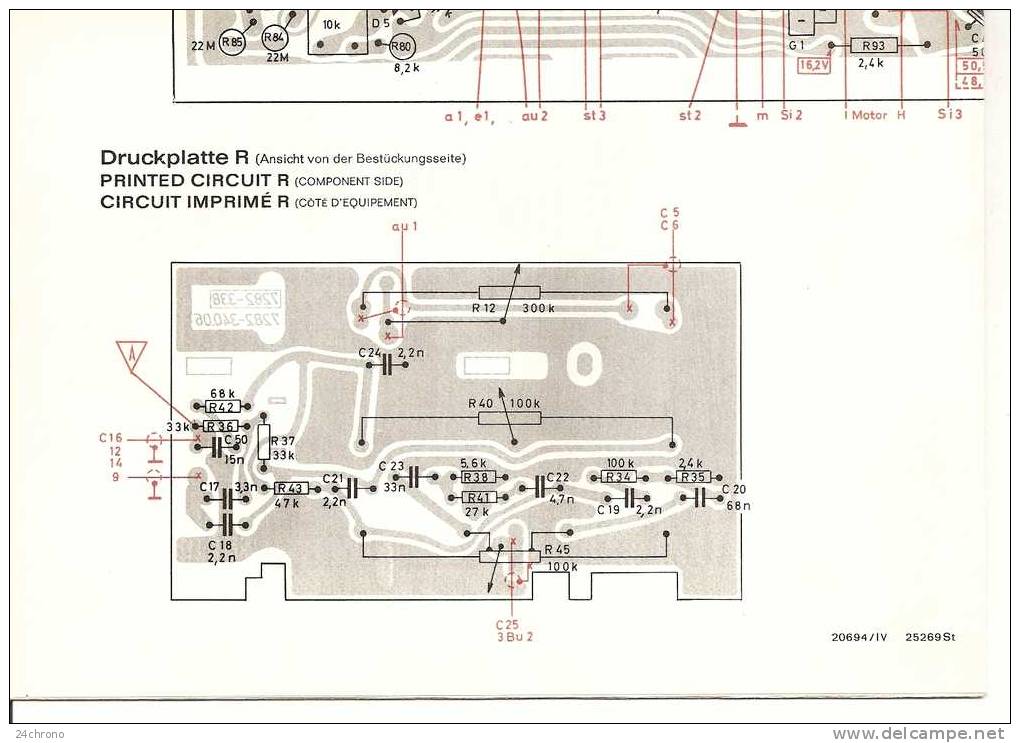 Schema Du Circuit Imprime Du Magnetophone TK 146 De Marque Grundig (09-1148) - Other Apparatus